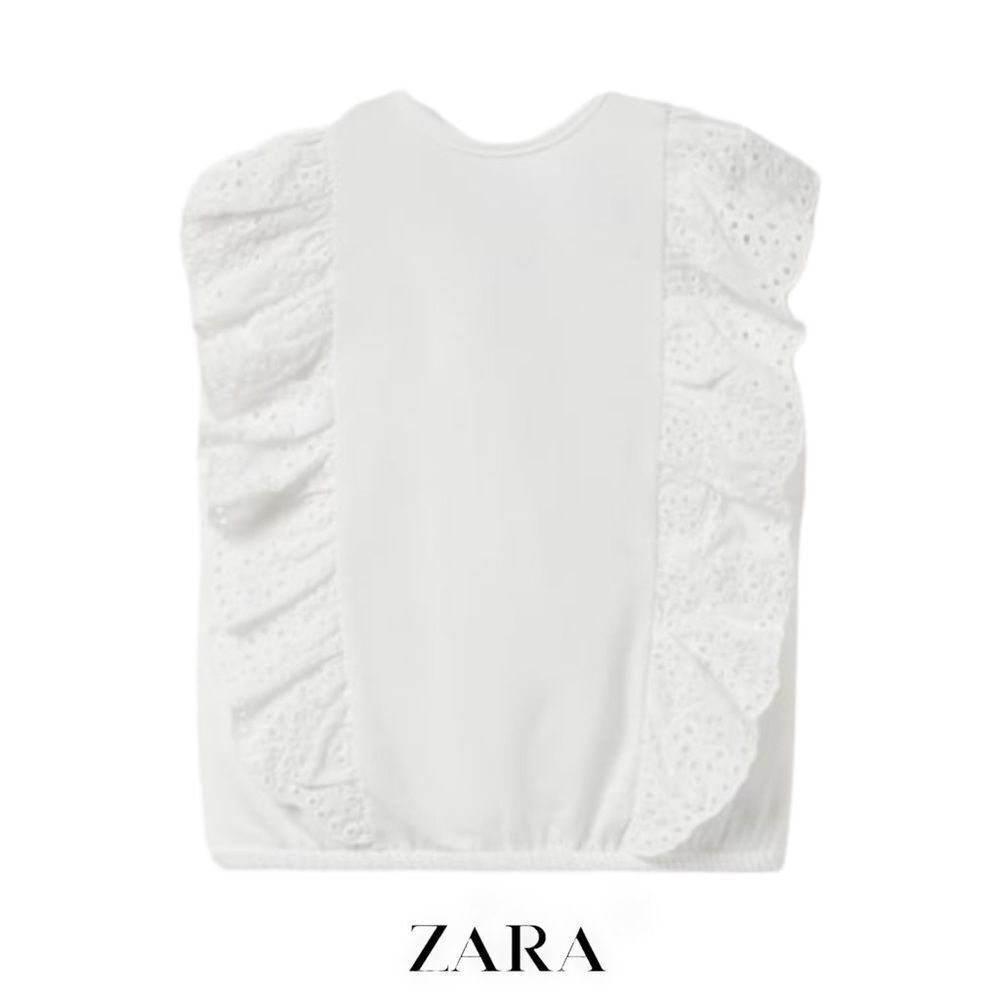 ZARA Kids | White | SWISS EMBROIDERY T-SHIRT